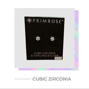 Primrose Sterling Silver Cubic Zirconia Stud Earrings